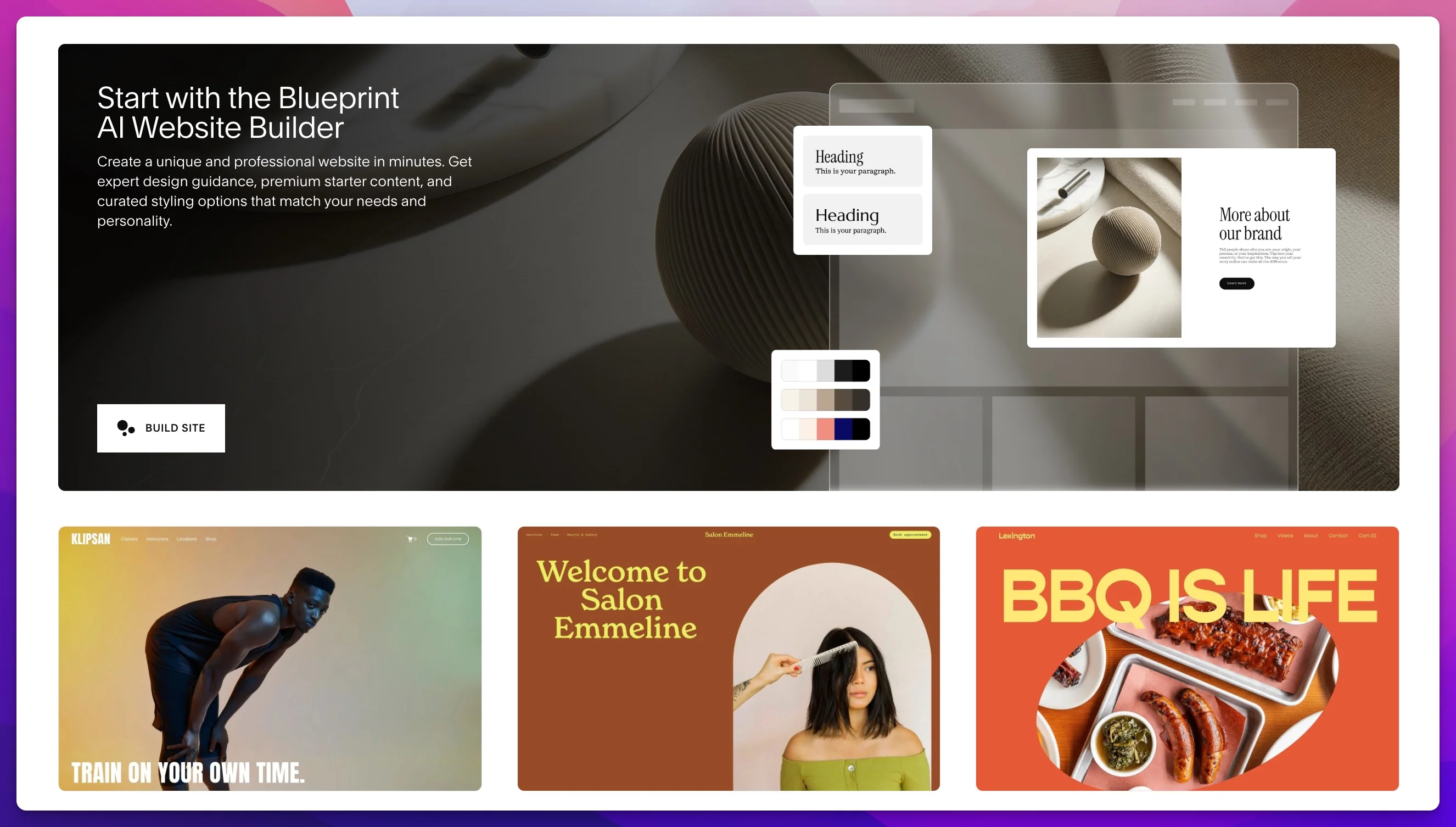 Squarespace drag and drop editor and e-commerce templates