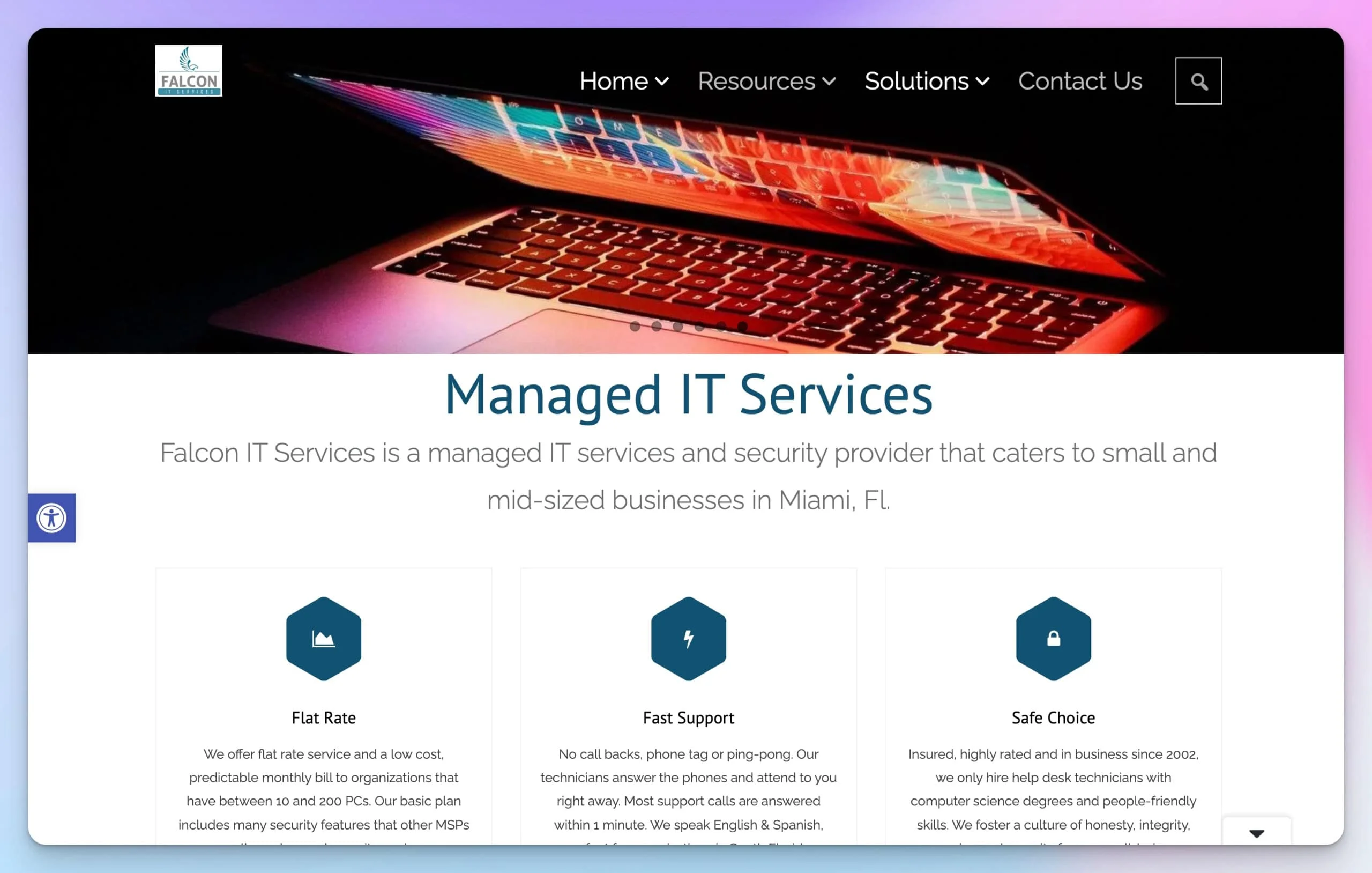Falcon IT Services homepage