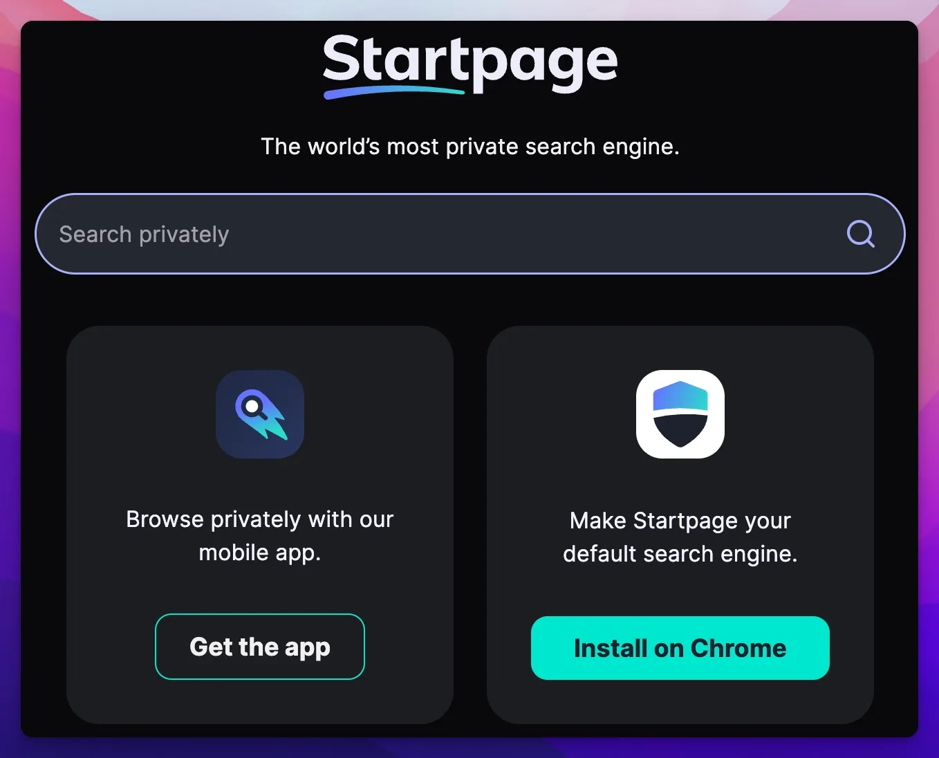 Startpage private search engine — Google results through an anonymizing proxy