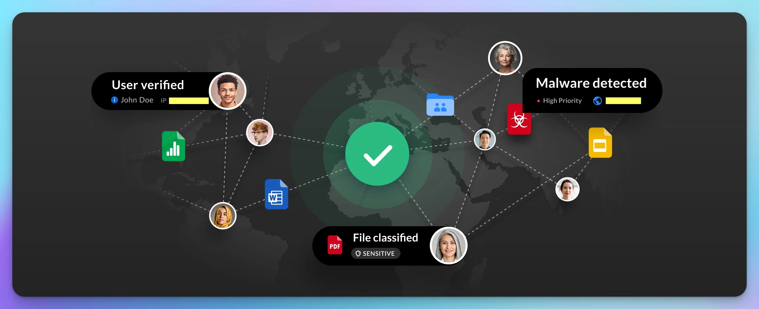 Box cloud storage interface showing enterprise file management and security controls