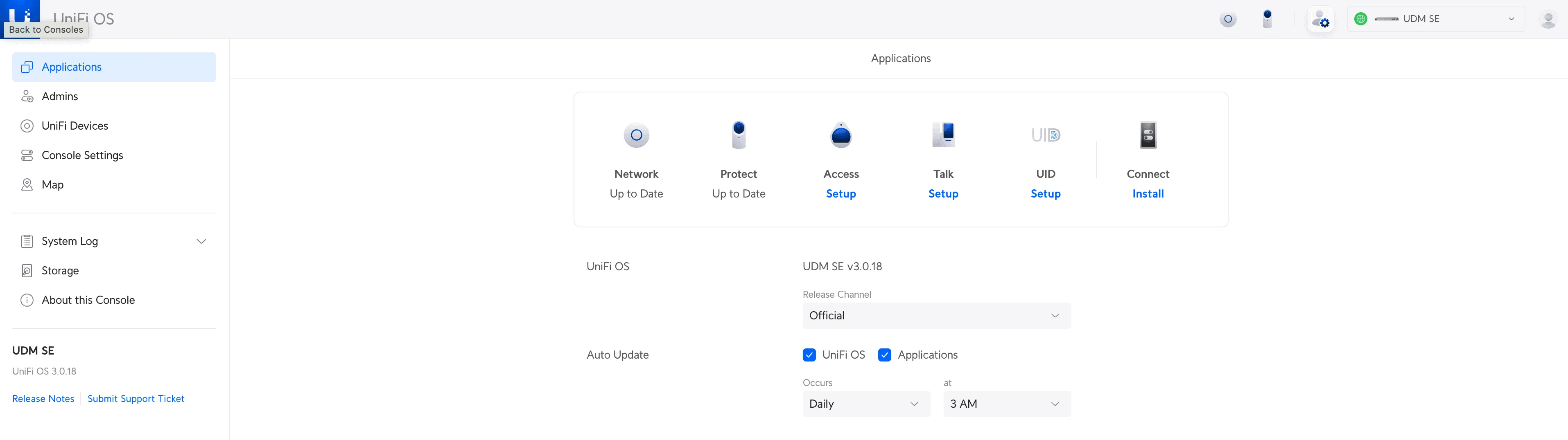 UniFi OS Dashboard