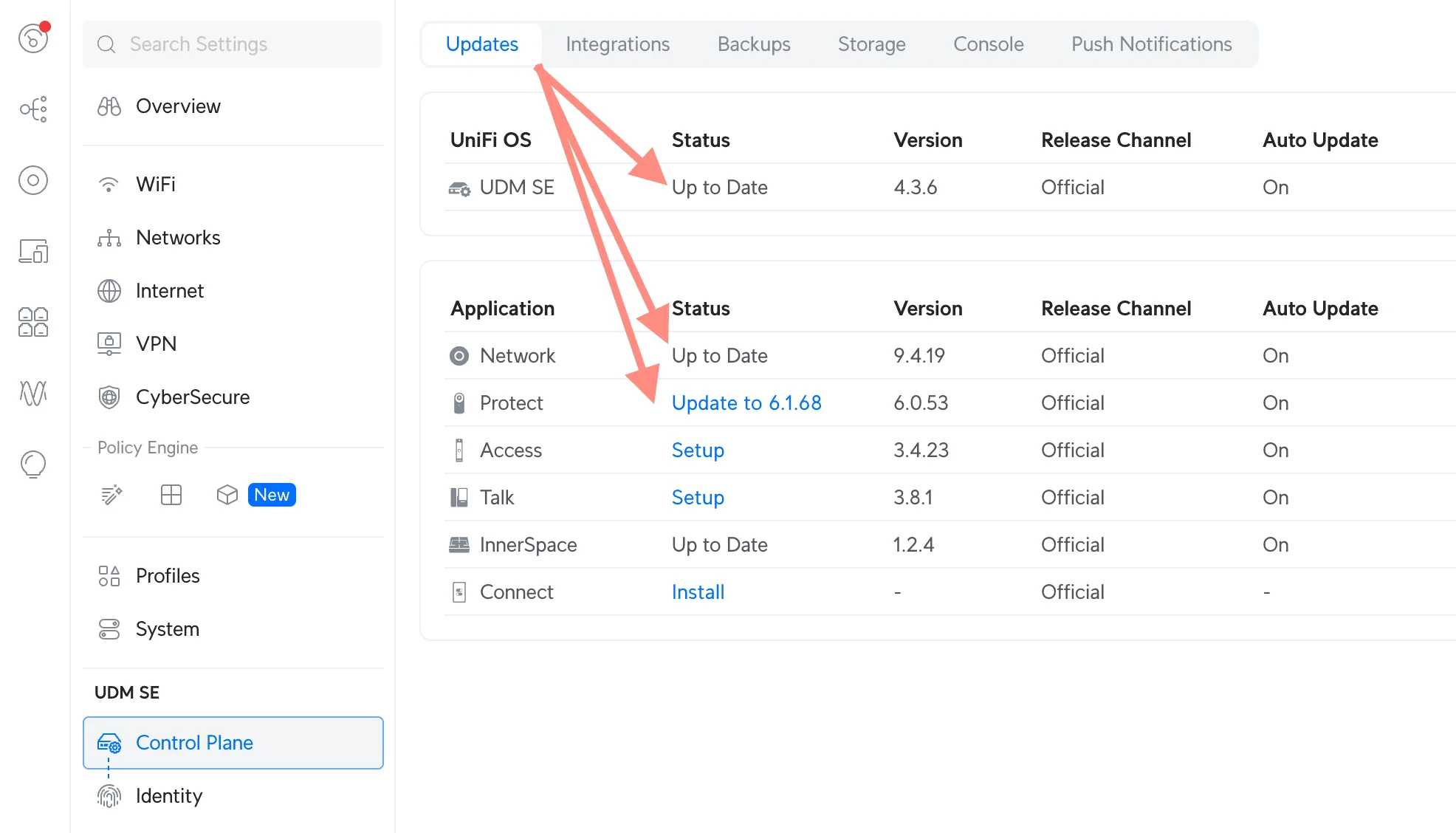 UniFi Firmware and Software Update Dashboard