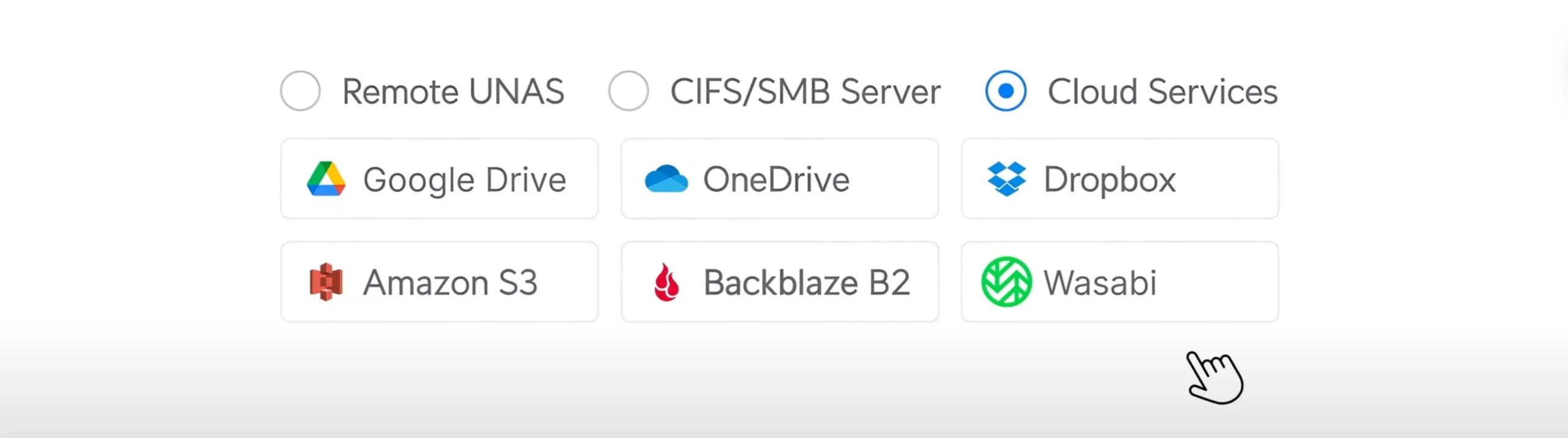 UniFi Drive Software Interface showing cloud support settings