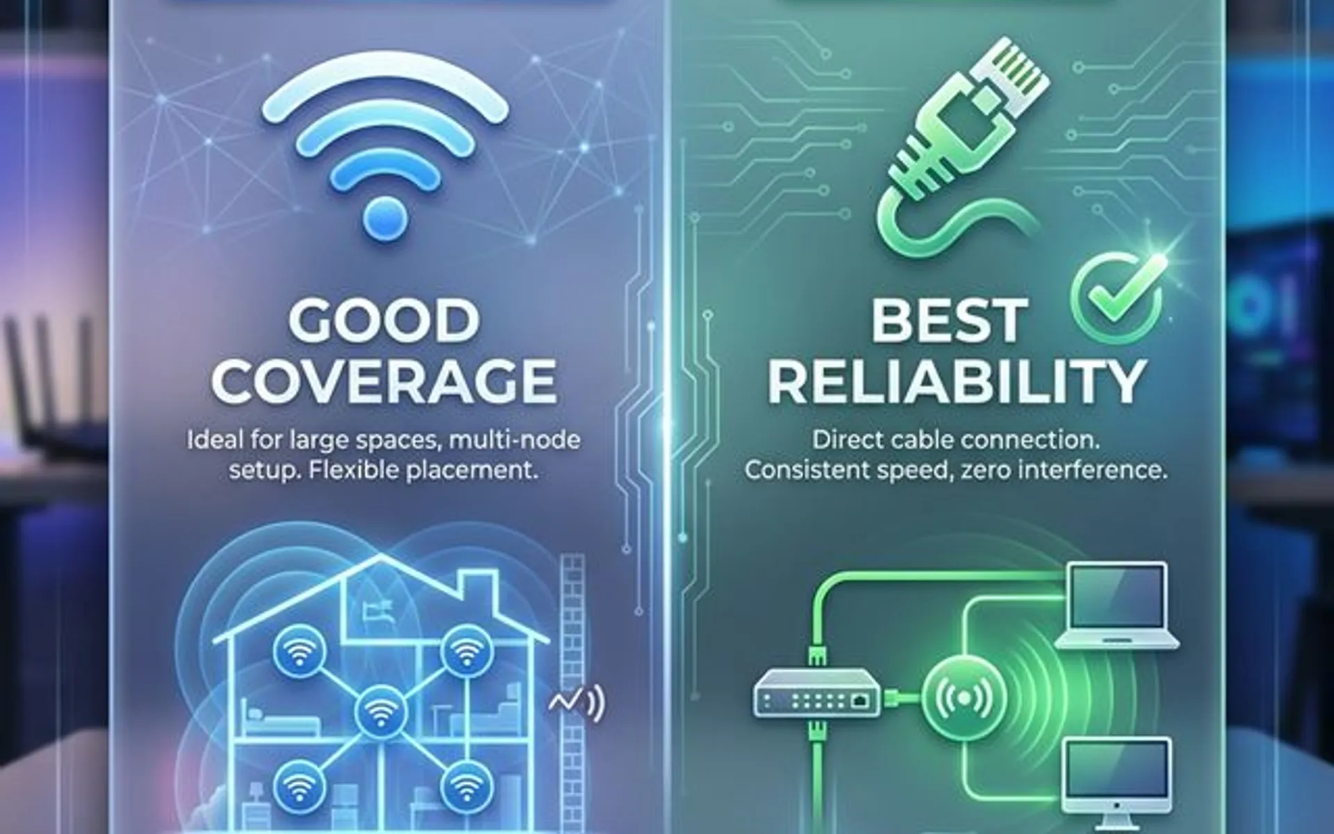 Comparison of Mesh WiFi vs Wired Access Point performance and reliability