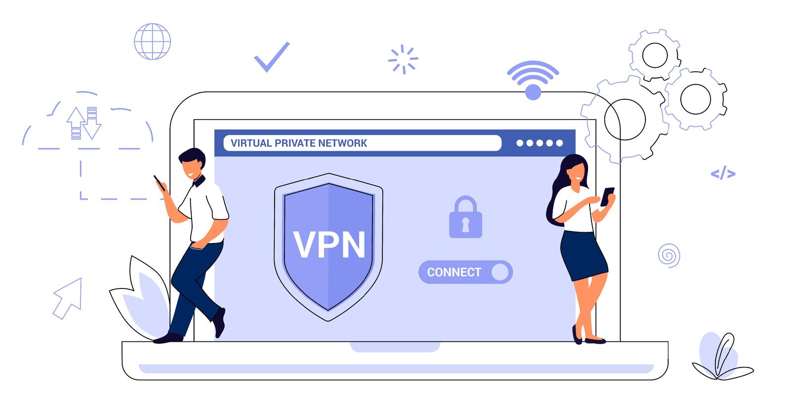 vpn service concept virtual private network app for secure connection