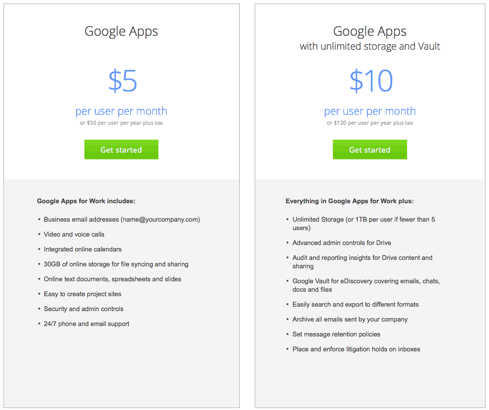 Simple & Flexible Pricing Plans – Google Apps for Work