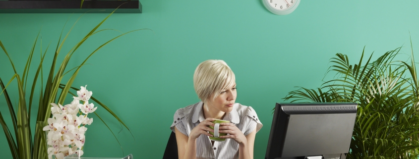 portrait of businesswoman working from home