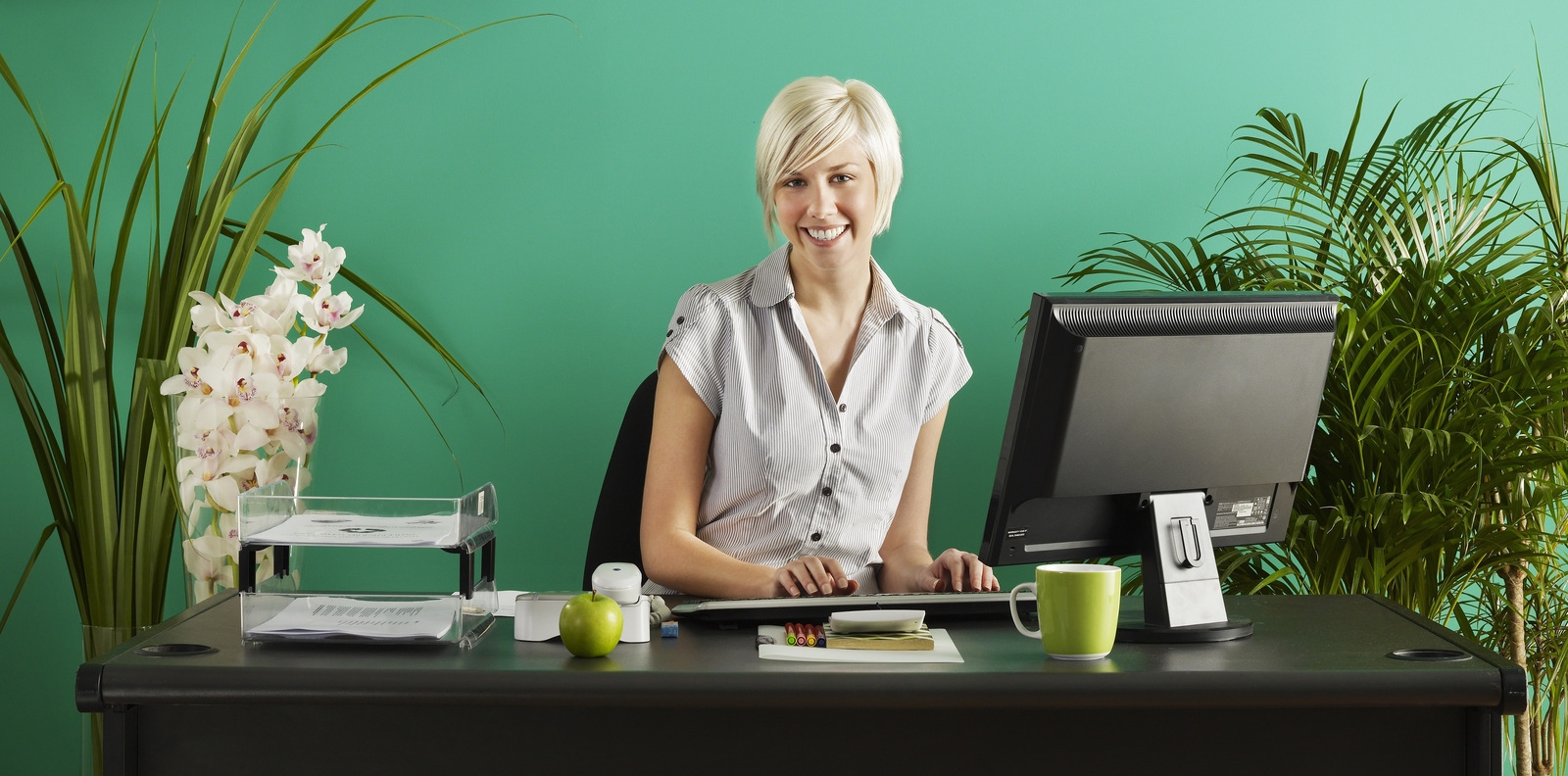 portrait of businesswoman working from home