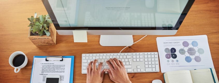 driving productivity into her workday high angle shot of an unrecognizable woman working at her desk at home