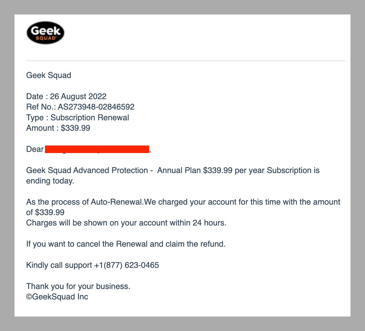 geek squad fake invoice scam