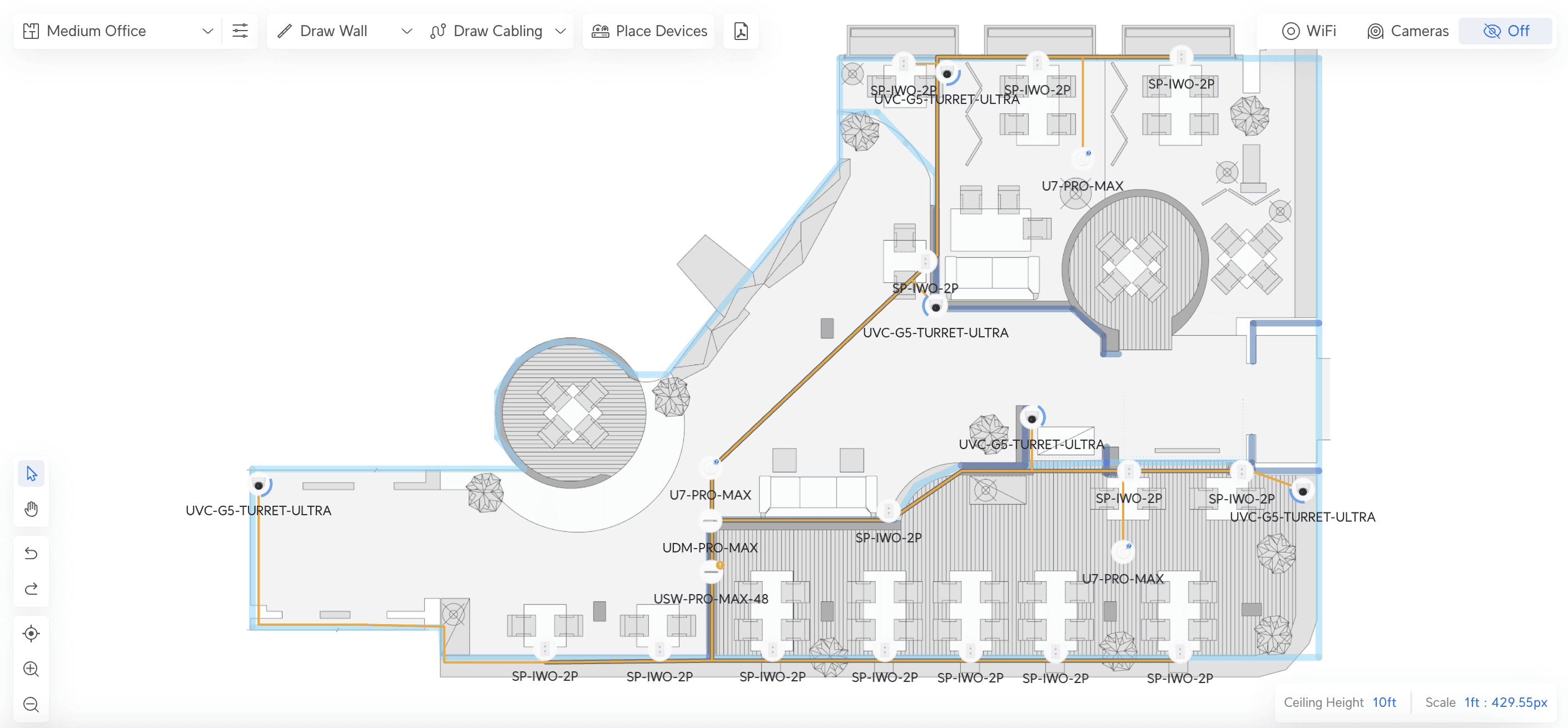 medium office unifi network plan and blueprinty