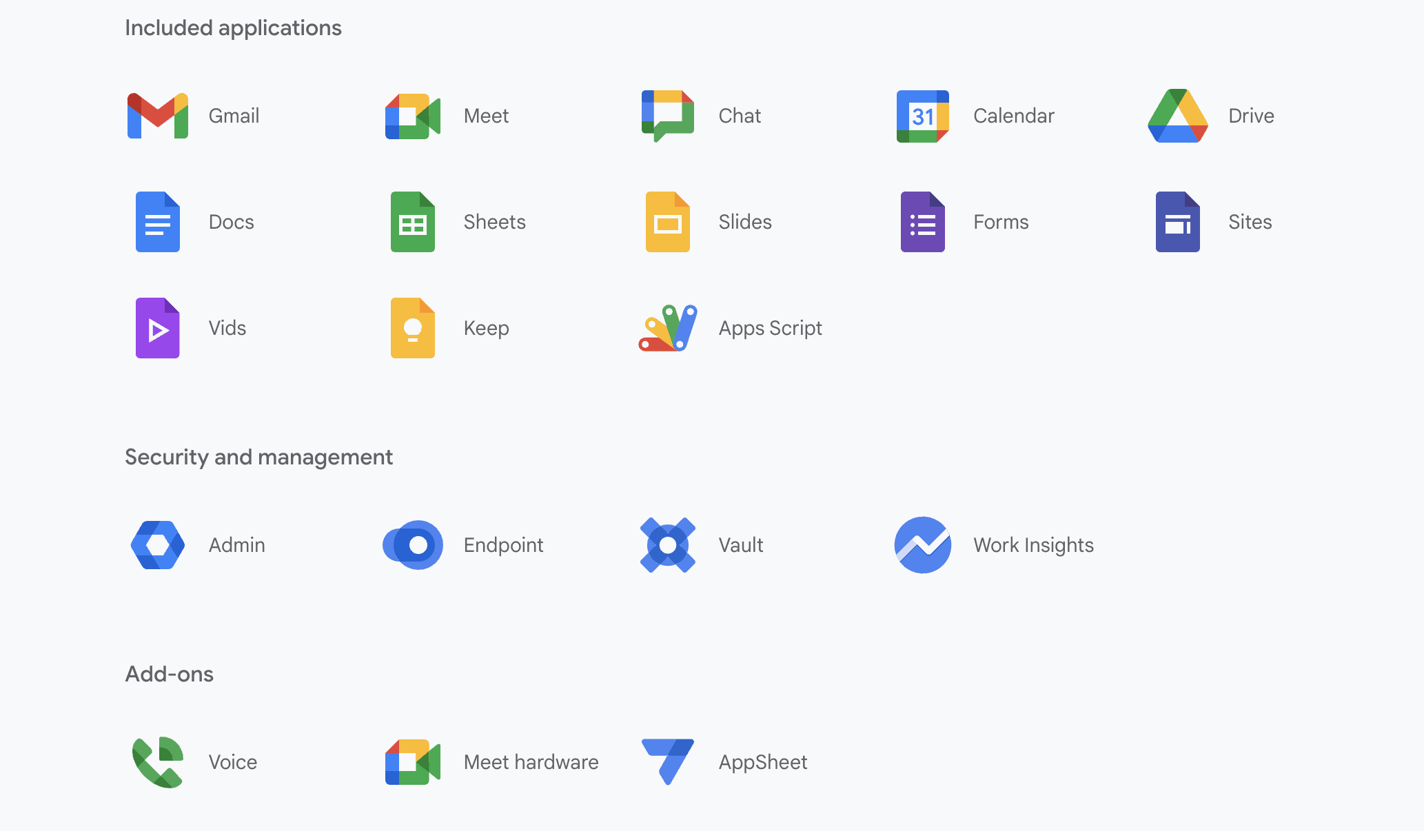 google workspace apps