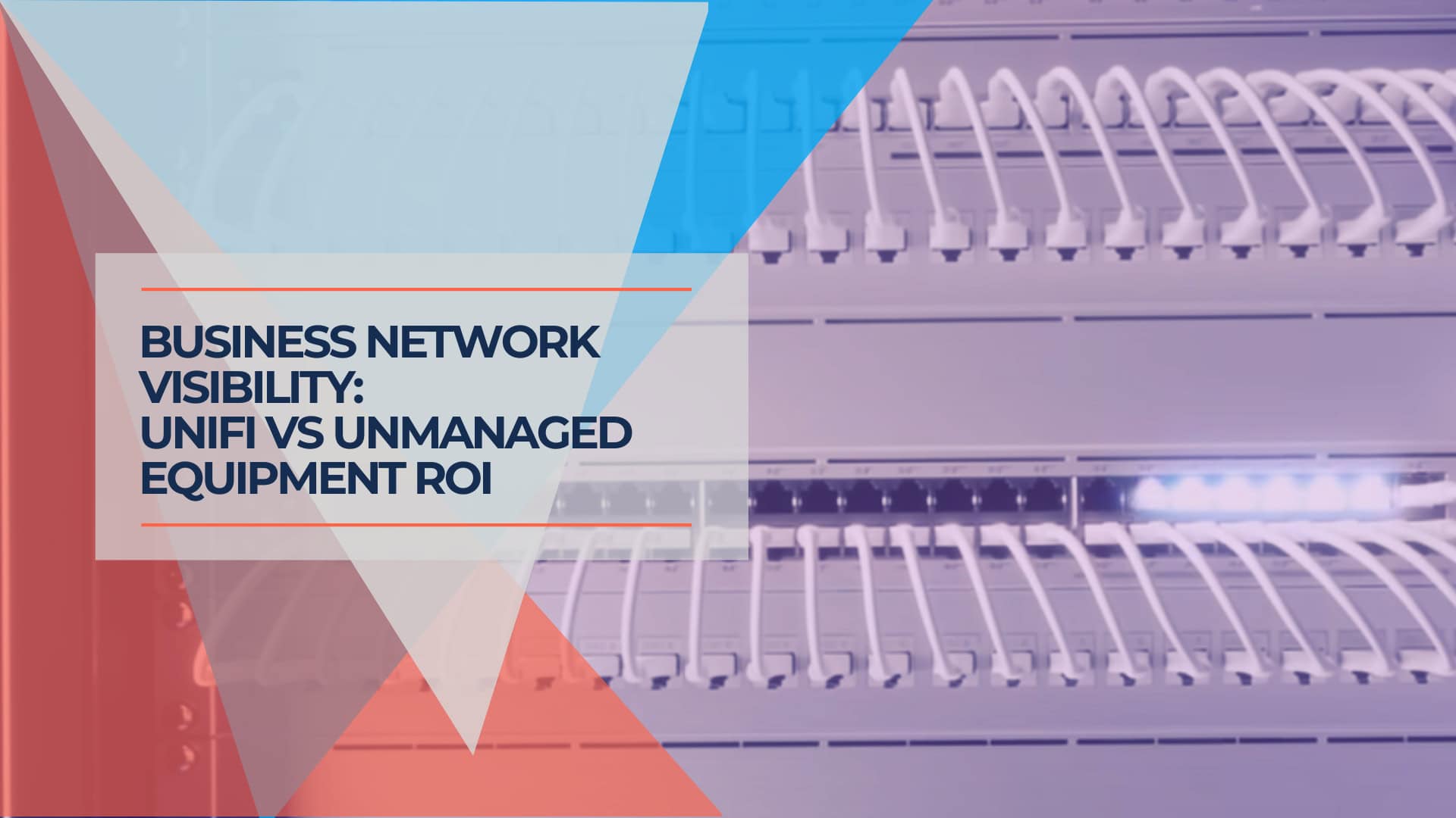 Fiber optic patch panel with network cabling for business network infrastructure.
