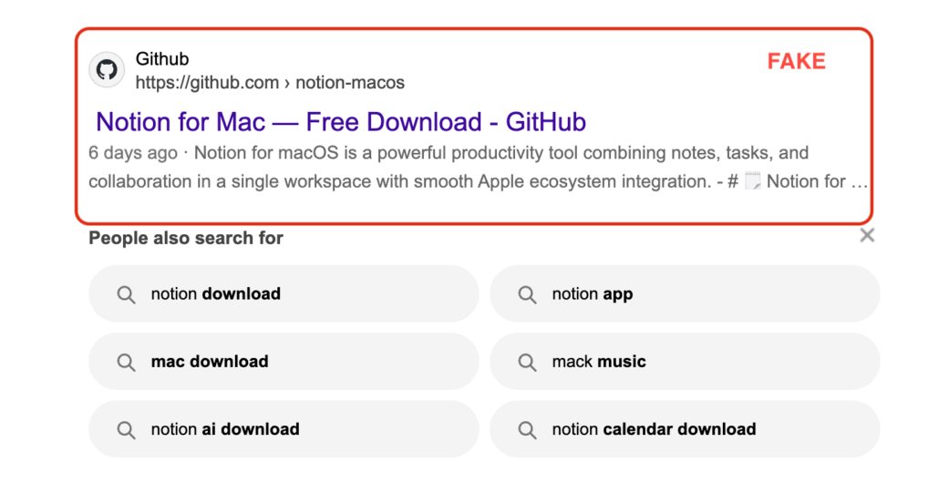 fake software on github
