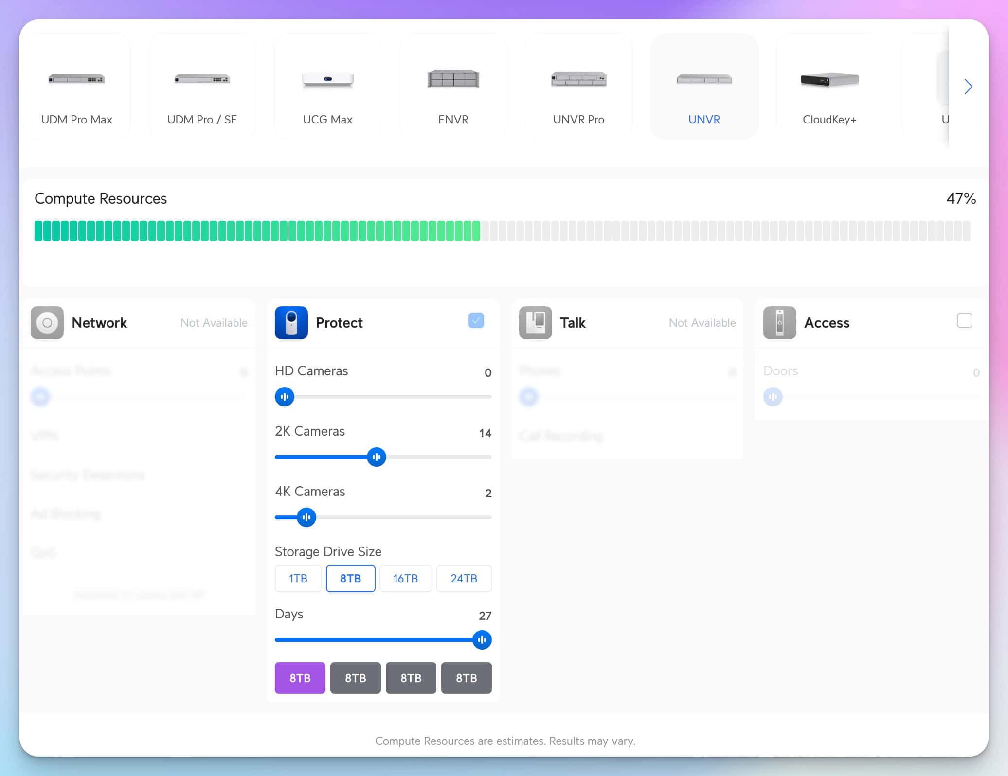 unifi unvr storage calculator unifi unvr storage calculator